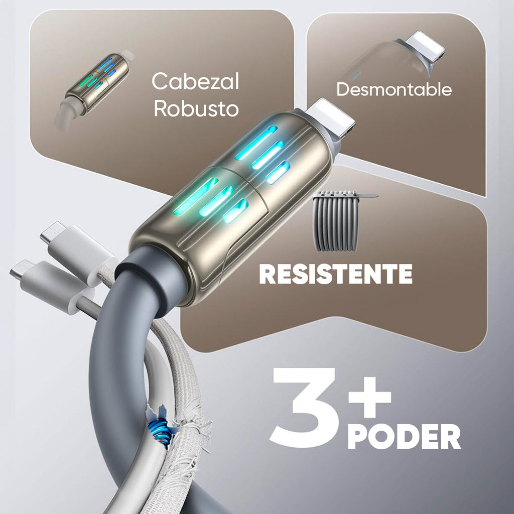 Cable LISEN USB 4 en 1 carga rápida 2 metros vista adicional – Mil Ideas