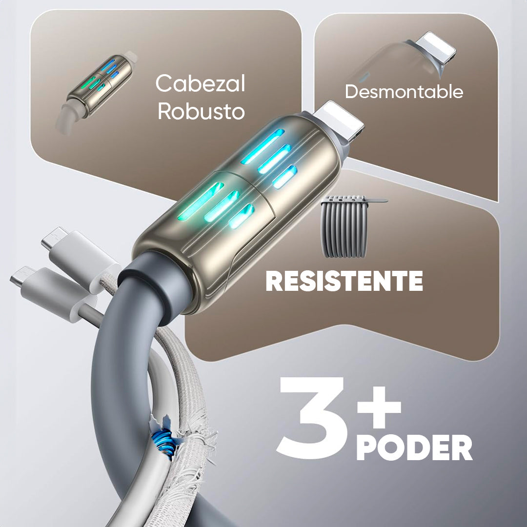 Cable LISEN USB 4 en 1 carga rápida 2 metros vista adicional – Mil Ideas