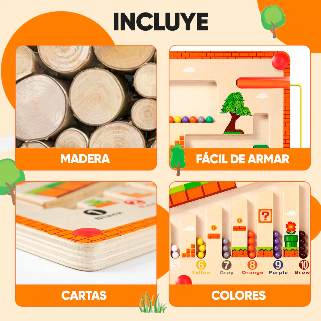 Juego tablero laberinto magnético en madera vista adicional – Mil Ideas