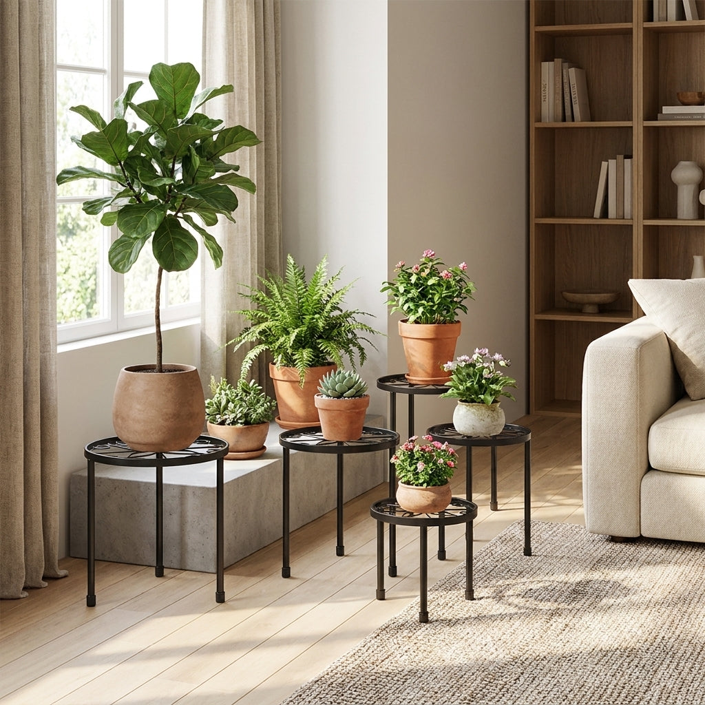 Paquete de 5 soportes metálicos para plantas vista adicional – Mil Ideas