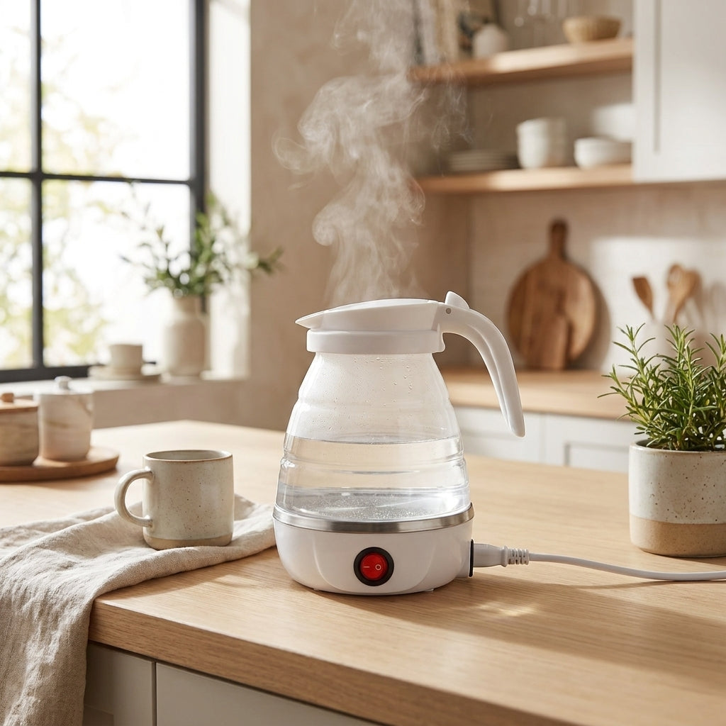 Jarra eléctrica plegable de silicona 600ml detalle – Mil Ideas