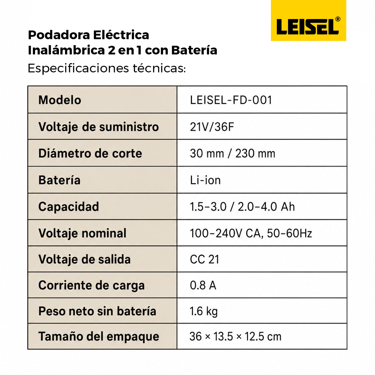 Podadora Eléctrica Inalámbrica 2 en 1 con Batería