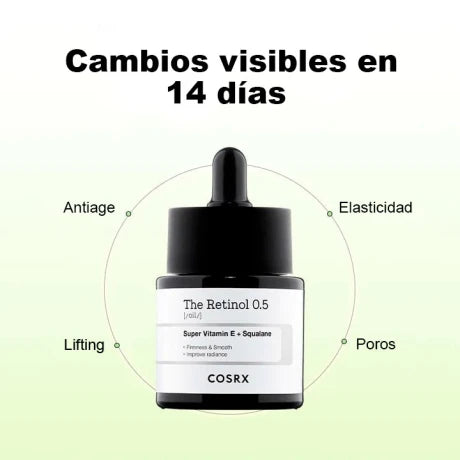 Sérum retinol 0.5% vitamina E y escualeno en uso – Mil Ideas