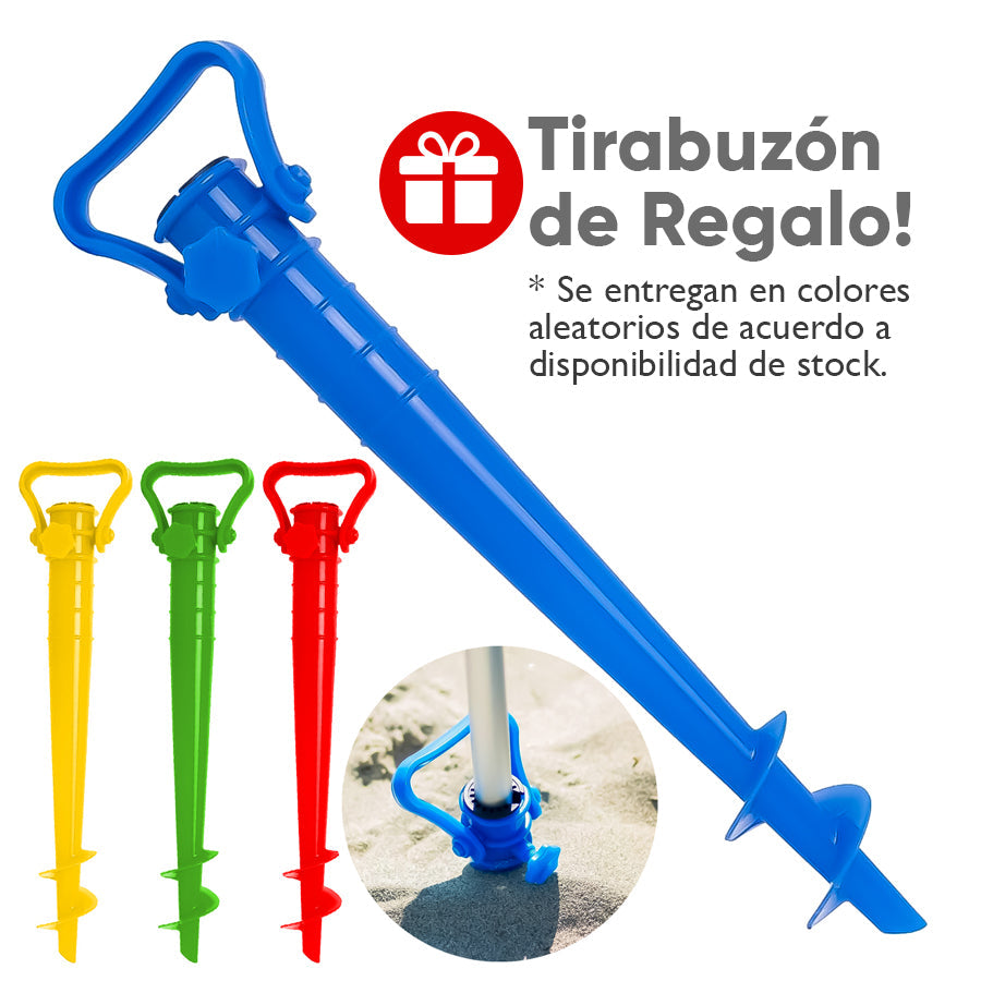 Sombrilla de Playa 2m con Protección UV Calidad Superior