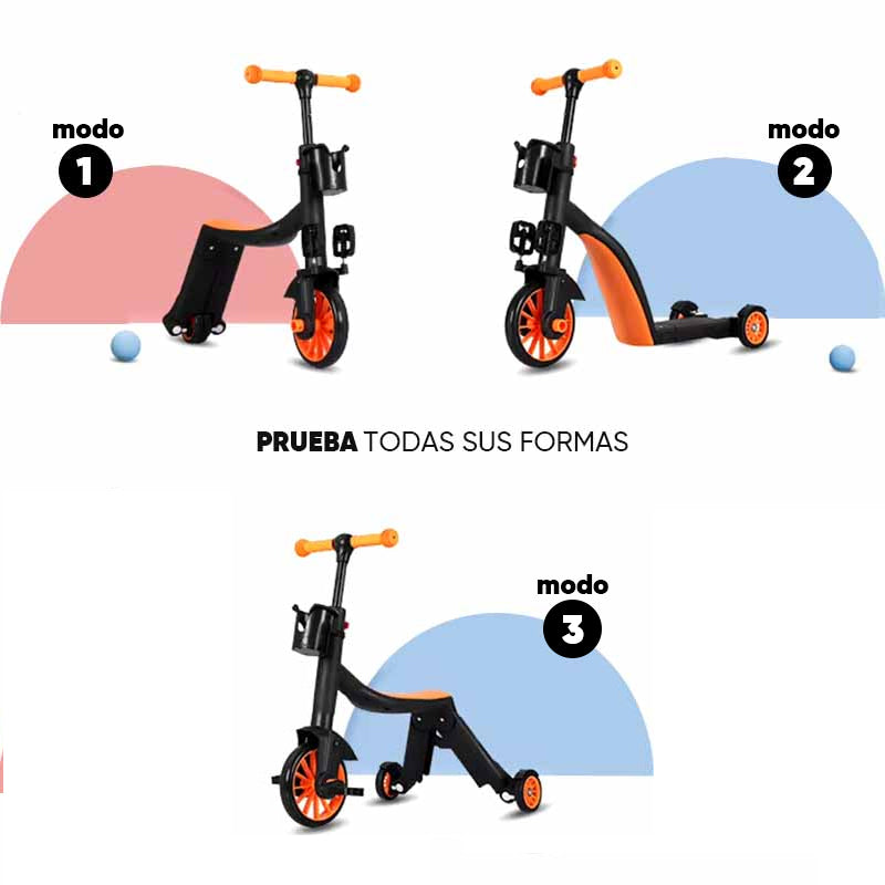 Triciclo Monopatín 3 en 1 con Pedales detalle – Mil Ideas