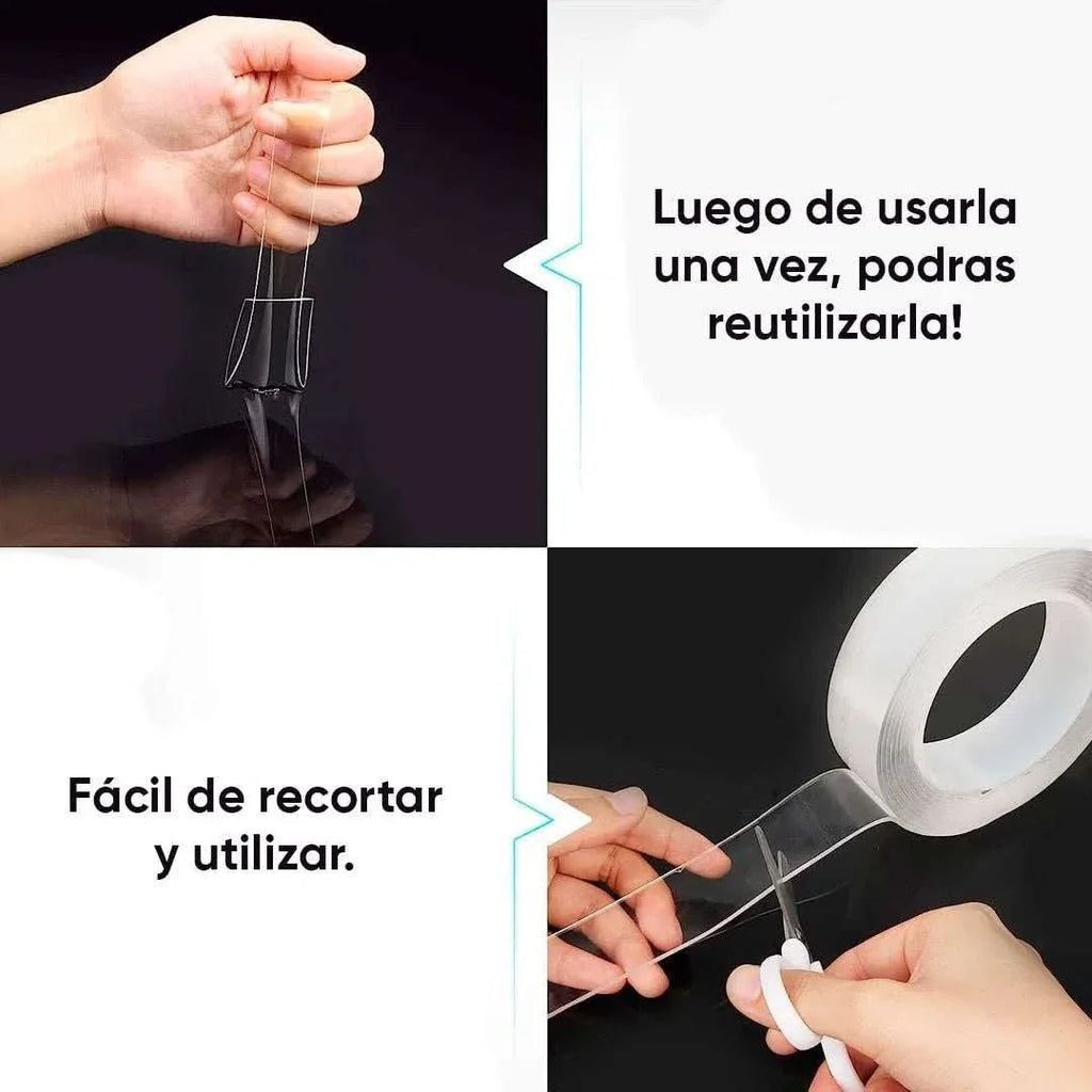 Cinta Pegamucho doble faz 5m vista adicional – Mil Ideas