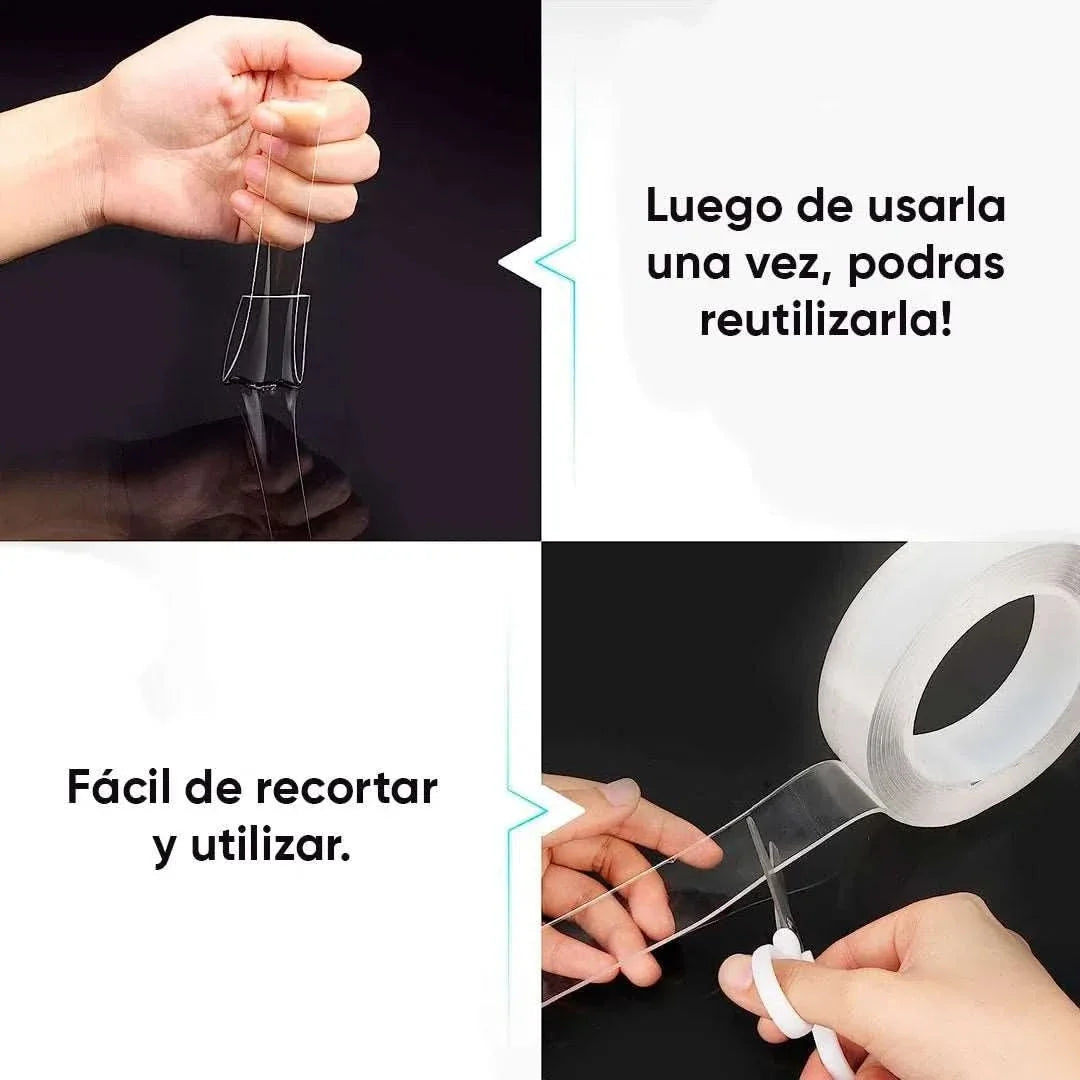 Cinta Pegamucho doble faz 5m vista adicional – Mil Ideas