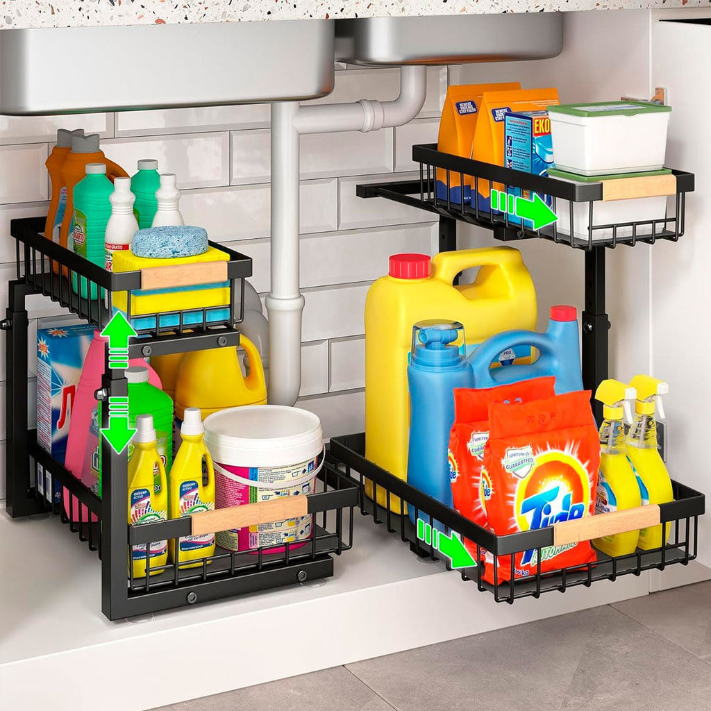 Organizador metálico cocina con productos almacenados vista adicional – Mil Ideas