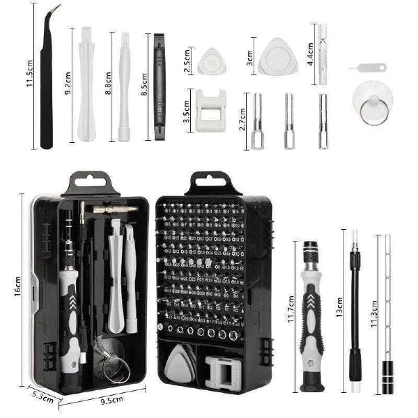 Kit de destornilladores magnéticos 115 en 1 para reparación en uso – Mil Ideas