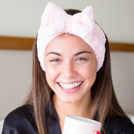 Vincha SPA rosa para rutina de skincare – Mil Ideas