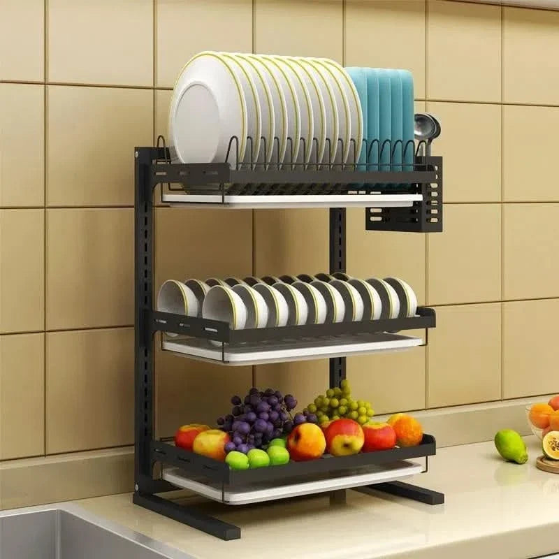 Escurridor de platos metal 2 en 1 con bandejas premium – Mil Ideas