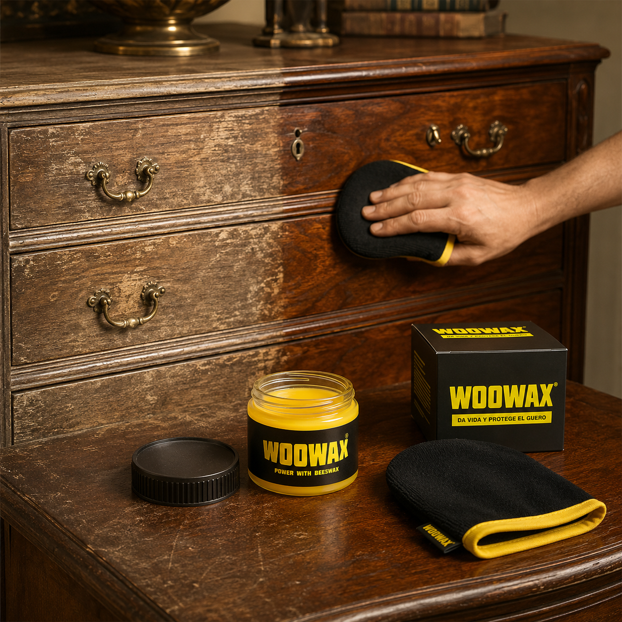 Lustrador de Muebles y Madera de Cera de Abejas WooWax