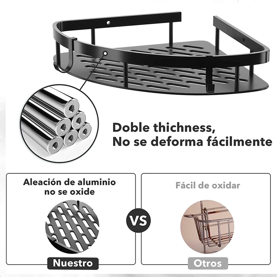 Esquinero de baño Avelino en aluminio detalle – Mil Ideas