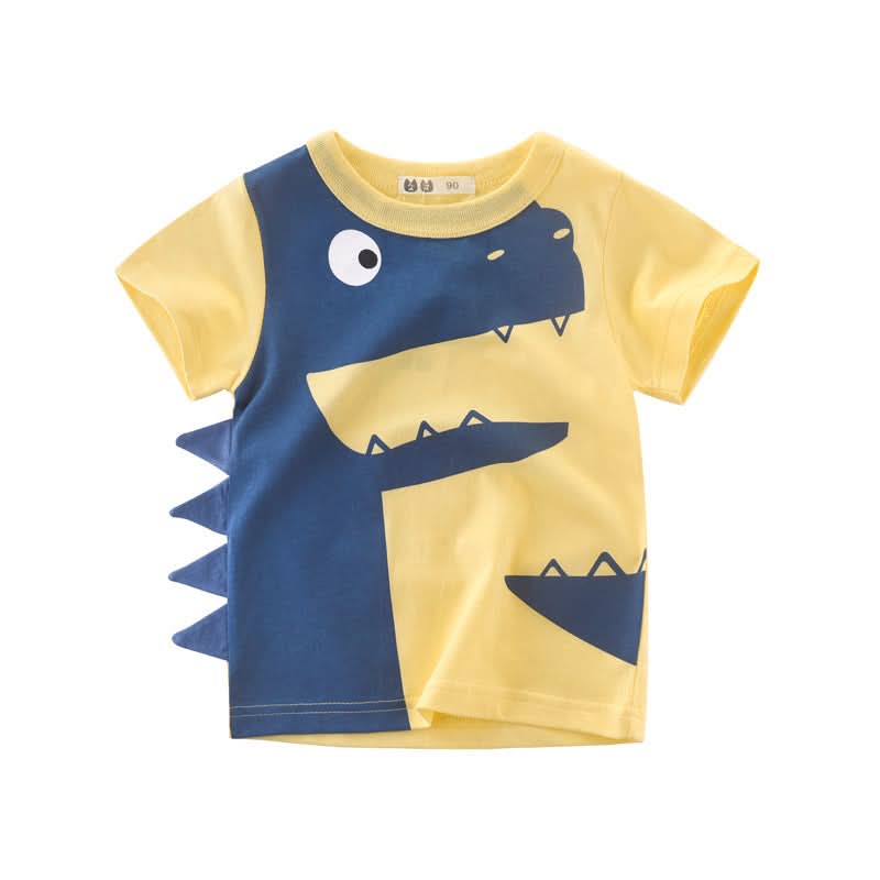 Camiseta amarilla con diseño 3D de dragón azul – Mil Ideas